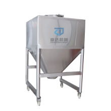 Square storage tank 200L-3000L wheeled mobile vessel top-openned stainless steel container  for particles milk wine water